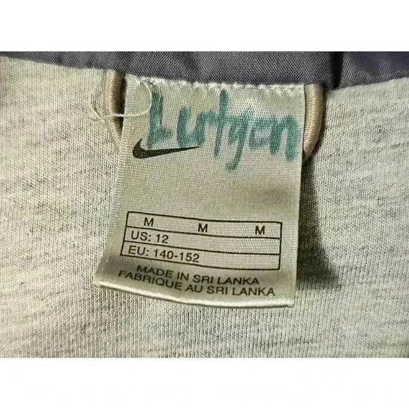 Vintage Y2K Nike 3 Lined Windbreaker Youth Sz 12 Swoosh Gray - Picture 3 of 6